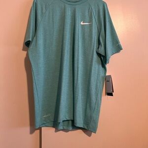 Nike Men's Blue/Green Sports Shirt